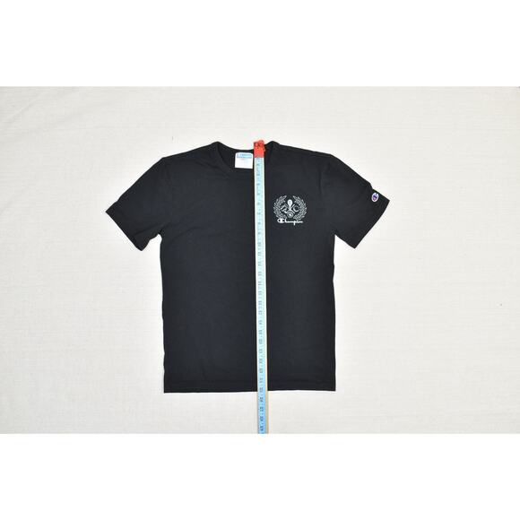 Champion Small Black Sport Laurel Crest Logo Graphic T-Shirt Tee - Picture 5 of 8
